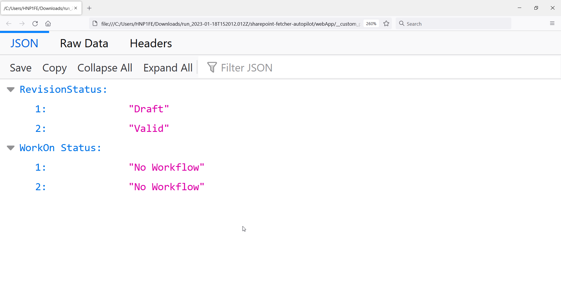 Screenshot of the '__custom_property_definitions__.json' file, opened in the browser.